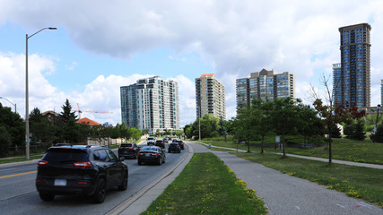 Scene of traffic in Mississauga, Ontario