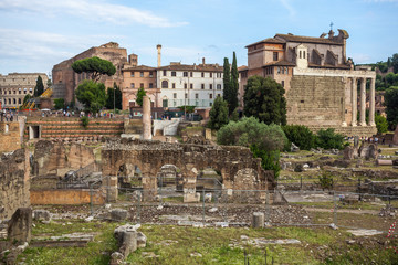 ruins of ancient Rome, remains of ancient architecture, Rome, Italy