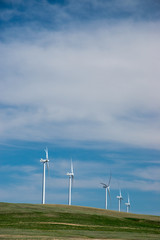 Windturbines in prairie fields