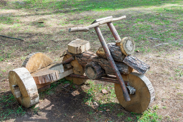 Motorcycle made of wood