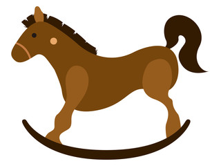 Isolated wooden horse toy icon