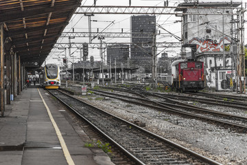 Railway station in Zagreb Croatia