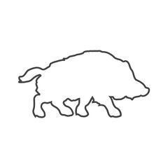 Silhouette of the wild boar icon or logo