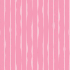 Modern pink seamless vector background. Pink hues hand drawn vertical lines in rows on pink background. Pink shades background. Handdrawn wavy doodle strokes. Textured backgound. Abstract geometrics