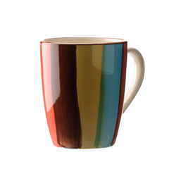 Coffee tea porcelain clay mug isolated on the white background