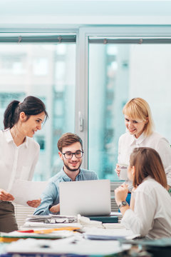 Colleagues Discussing Project at the Office