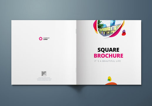Square Cover Layout with Pink and Yellow Elements