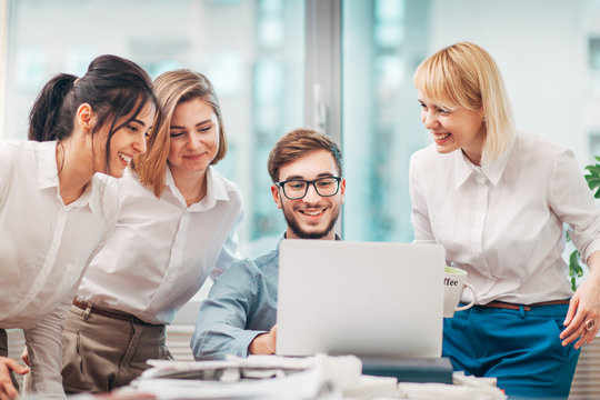 Colleagues Discussing Project at the Office