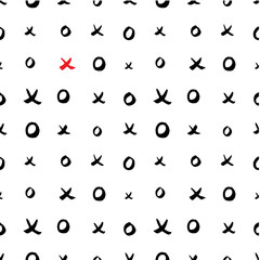 X and O or XO Symbols Seamles Pattern