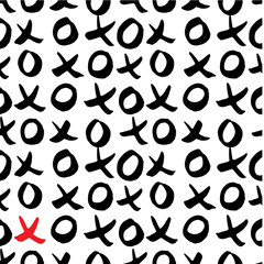 X and O or XO Symbols Seamles Pattern
