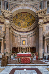 Rome Italy June 28th 2015 : Alter within the Pantheon in Rome