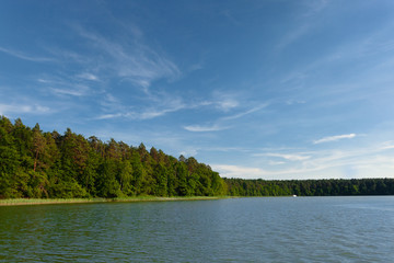 Naklejka premium Beautiful View of a Lake in the Federal State of Brandenburg in Germany on a sunny Summer Day