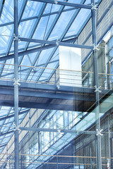 Fototapeta na wymiar Modern glass building, toned image
