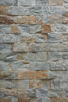 Stone facade tiles.