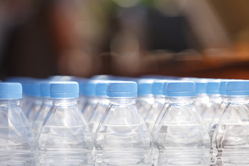 Many bottles of pure mineral water