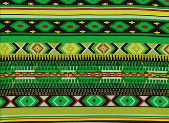 Fond abstrait style ethnique &agrave; dominante verte.