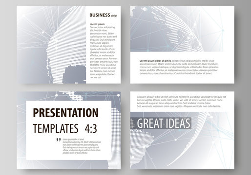 The minimalistic abstract vector illustration of the editable layout of the presentation slides design business templates. Abstract futuristic network shapes. High tech background.