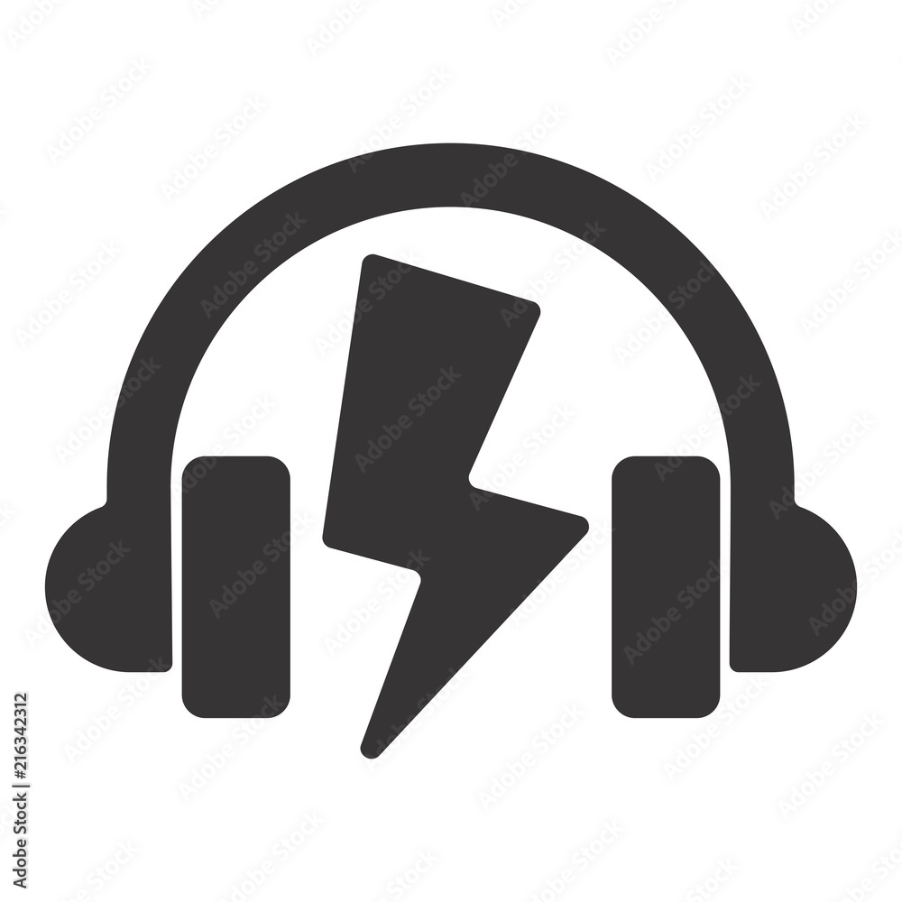 Sticker earphone logo. headphone logo. headset symbol. vector eps 08.