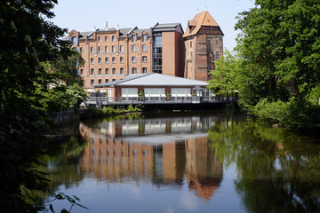 historische Altstadt Lüneburg - moderner Bau in altem Stil