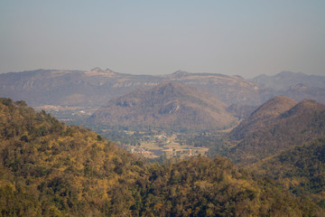 Khao Yai National park top view looking down to Pak Chong District Nakorn Ratchasima, Thailand
