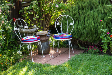 Two Chairs In Corner Of Patio