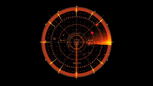 Orange HUD Radar Interface Motion Graphic Element