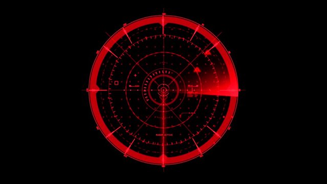 Red HUD Radar Interface Motion Graphic Element