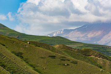 Fototapeta premium Beautiful sunny day in mountain valley