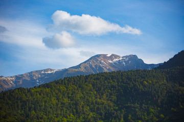 Fototapeta premium Beautiful sunny day in mountain valley