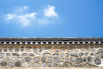 Korean traditional wall, Clear sky