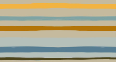 Brown, Gray, Green Vector Seamless Summer Pattern Narrow Sailor Stripes. Trendy Textured Horizontal Hipster Lines, Paintbrush Male Fabric Design. Vector Watercolor Seamless Stripes Track Background.