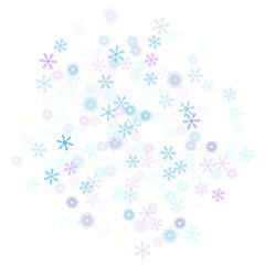 Falling down snow confetti, snowflake vector border. Festive winter, Christmas, New Year sale background. Cold weather, winter storm, scatter texture. Hipster snowfall falling snowflakes cool confetti