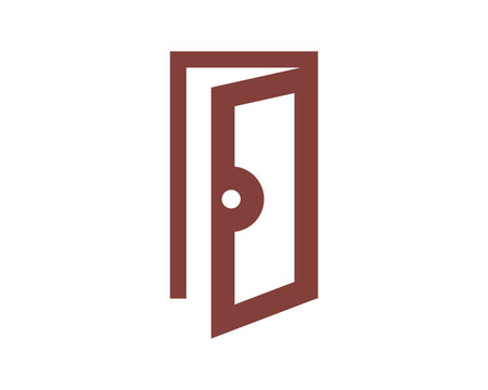 brown open door furniture exterior interior architecture image vector icon logo