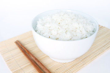 cooked white basmati rice  bowl natural food