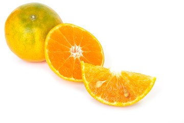 orange slice fruit fresh on white background