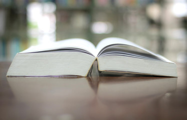 Education book library placed on the table study for knowledge learning and teaching
