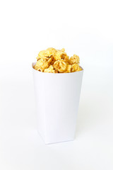 popcorn white box on white background