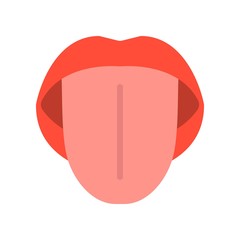 open mouth, and tongue, medical and hospital related flat design icon set