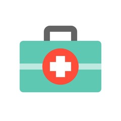 Obraz premium first aid kit, medical and hospital related flat design icon set