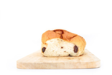 raisin bread sweet food on white background
