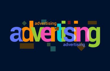 Naklejka na ściany i meble Advertising Colorful Overlapping Vector Letter Design Dark Background