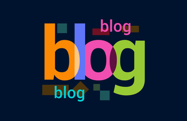 Blog Colorful Overlapping Vector Letter Design Dark Background