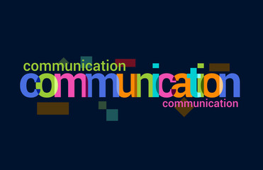 Communication Colorful Overlapping Vector Letter Design Dark Background