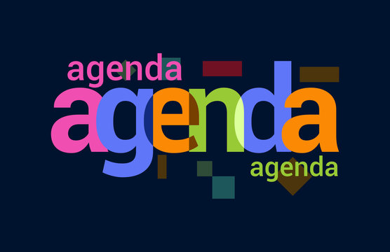 Agenda Colorful Overlapping Vector Letter Design Dark Background