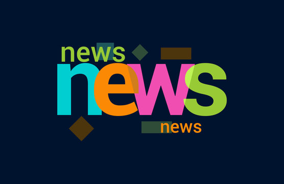 News Colorful Overlapping Vector Letter Design Dark Background