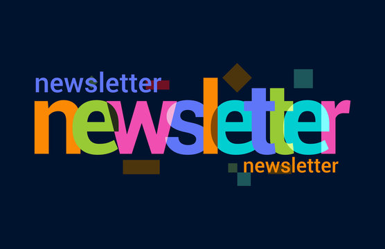 Newsletter Colorful Overlapping Vector Letter Design Dark Background