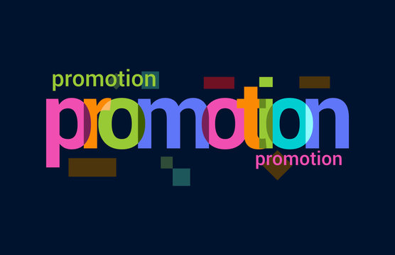 Promotion Colorful Overlapping Vector Letter Design Dark Background