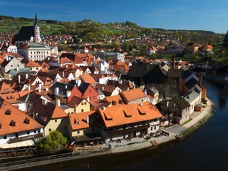 Fototapeta na wymiar View of Medieval Town of Cesky Krumlov, Czech Republic