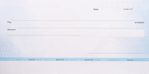 Blank cheque book  for your text. Payment by cheque concept.