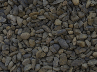 Suelo de piedras secas en verano